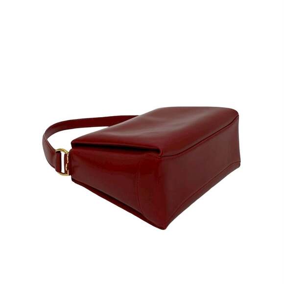 GUCCI Authentic Red Leather Bamboo Shoulder Bag - Picture 7 of 9